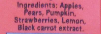 Ingredients Label for Bear Gently Dried Fruit Rolls - Verified CERTIFIED SAFE