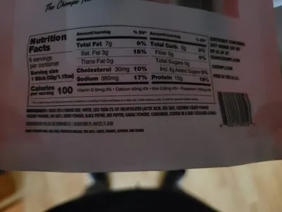 Ingredients Label for Chomps Original Beef Sticks - Verified CERTIFIED SAFE