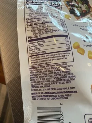 Ingredients Label for Crunchmaster Mexican Street Corn Flavored Baked Multi-grain Crackers - Verified CERTIFIED SAFE