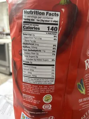Ingredients Label for Garden Of Eatin' Red Hot Blues Corn Tortilla Chips, Blue Corn - Verified CERTIFIED SAFE