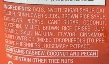 Ingredients Label for Good & Gather Cinnamon Bun Granola Bites - Verified CERTIFIED SAFE