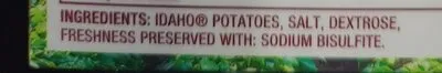 Ingredients Label for Idaho Spuds Hashbrown Potatoes - Verified CERTIFIED SAFE