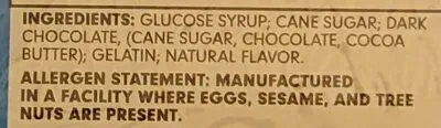 Ingredients Label for Joyva Chocolate Covered Marshmallow Twists - Verified CERTIFIED SAFE