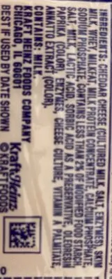 Ingredients Label for Kraft Singles American Extra Thin Cheese Slices - Verified PROCEED WITH CAUTION