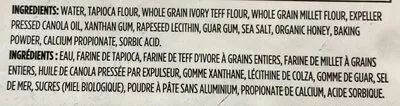 Ingredients Label for La Tortilla Factory Ancient Grain Ivory Teff Wraps - Verified CERTIFIED SAFE