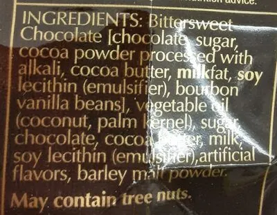 Ingredients Label for Lindt Extra Dark Chocolate Truffles, Extra Dark, Assorted - Verified NOT SAFE