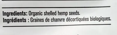 Ingredients Label for Manitoba Harvest Hemp Hearts Shelled Hemp Seeds - Verified MANUFACTURER LABELED GLUTEN-FREE