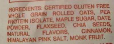 Ingredients Label for Oats Overnight Cinnamon Roll - Verified CERTIFIED SAFE