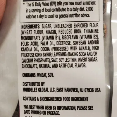 Ingredients Label for Oreo The Most Oreo Cookies-n-creme Flavor Creme Chocolate Sandwich Cookies - Verified NOT SAFE