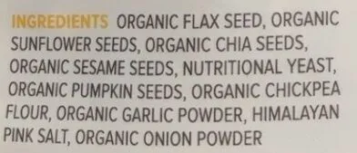 Ingredients Label for Orga Foods Vegan Cheese Super Crisps - Verified CERTIFIED SAFE