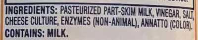 Ingredients Label for Polly-o Mozzarella & Cheddar Twists Natural Cheese Snacks - Verified PROCEED WITH CAUTION