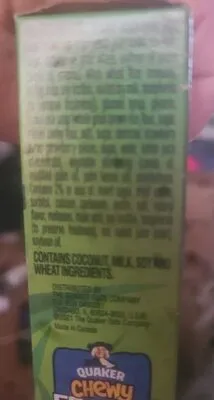 Ingredients Label for Quaker Splendid Strawberry Granola Bars - Verified NOT SAFE