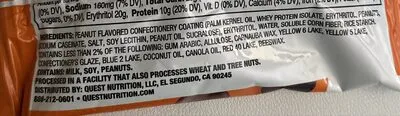Ingredients Label for Quest Peanut Butter Coated Candies - Verified CERTIFIED GLUTEN-FREE