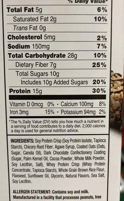 Ingredients Label for Real Clean Protein Bars - Verified CERTIFIED SAFE