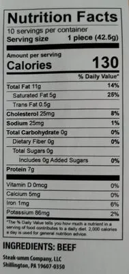 Ingredients Label for Steak-umm Sliced Steaks - Verified PROCEED WITH CAUTION