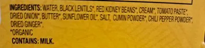 Ingredients Label for Tasty Bite Original Madras Lentils - Verified CERTIFIED SAFE
