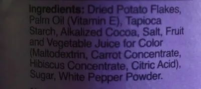 Ingredients Label for The Good Crisp Company Original Flavor Creepy Crisps - Verified CERTIFIED SAFE