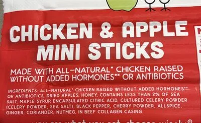 Ingredients Label for The New Primal Kids Chicken & Apple Sticks - Verified CERTIFIED SAFE