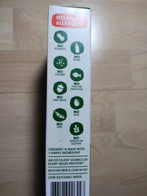 Ingredients Label for Tolerant Organic Green Lentil Pasta, Elbows - Verified CERTIFIED SAFE