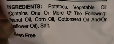 Ingredients Label for Utz Kettle Classics Dark Russets Potato Chips - Verified MANUFACTURER LABELED GLUTEN-FREE