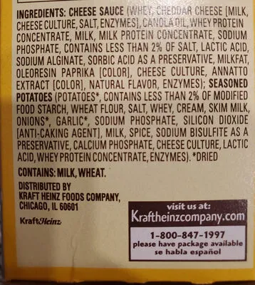Ingredients Label for Velveeta Scalloped Cheesy Potatoes - Verified NOT SAFE
