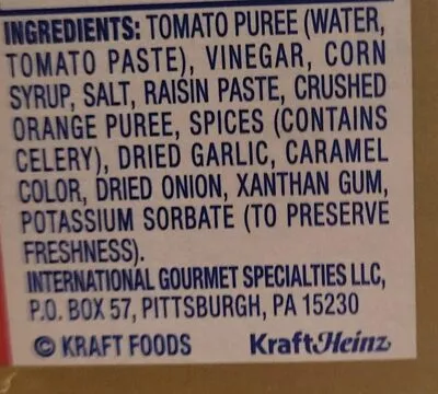 Ingredients Label for A.1. Original Sauce - Verified PROCEED WITH CAUTION
