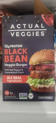 Ingredients Label for Actual Veggies Black Bean Burger - Verified CERTIFIED SAFE