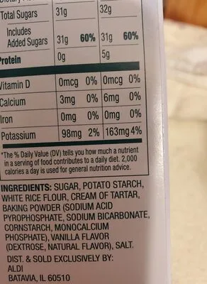 Ingredients Label for Aldi Liveg Free Angel Food Cake - Verified CERTIFIED SAFE