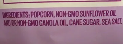 Ingredients Label for Angie's Boomchickapop Sweet & Salty Kettle Corn Popcorn, Gluten Free Pre-popped Popcorn - Verified CERTIFIED SAFE