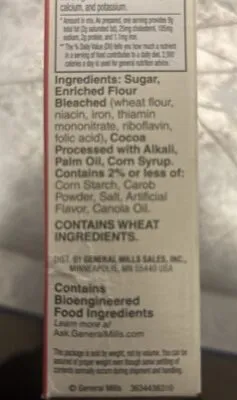 Ingredients Label for Betty Crocker Favorites Dark Chocolate Brownie Mix - Verified NOT SAFE