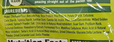 Ingredients Label for Bfree Avocado Wraps Tortilla - Verified CERTIFIED SAFE