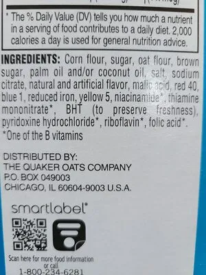 Ingredients Label for Cap'n Crunch's Oops! All Berries Sweetened Corn & Oat Cereal - Verified PROCEED WITH CAUTION