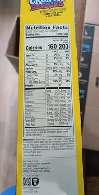Ingredients Label for Cap'n Crunch's Sweetened Flavored Corn & Oat Cereal - Verified PROCEED WITH CAUTION