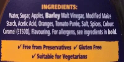 Ingredients Label for Chef Brown Sauce - Verified NOT SAFE