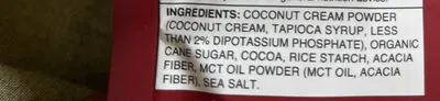 Ingredients Label for Coconut Cloud Original Hot Cocoa - Verified CERTIFIED SAFE