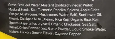 Ingredients Label for Country Archer Provisions Mustard Bbq Grass-fed Beef Jerky - Verified CERTIFIED SAFE