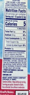 Ingredients Label for Crystal Light Wild Strawberry Drink Mix - Verified PROCEED WITH CAUTION