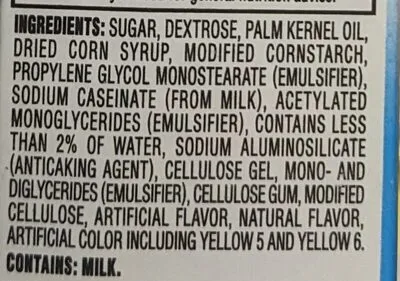 Ingredients Label for Dream Whip Whipped Topping Mix - Verified PROCEED WITH CAUTION