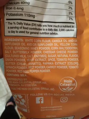 Ingredients Label for Garden Veggie Veggie Flavor Burst - Verified CERTIFIED SAFE