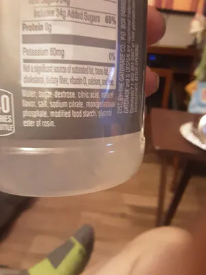 Ingredients Label for Gatorade Glacier Cherry Crisp & Cool Thirst Quencher - Verified PROCEED WITH CAUTION