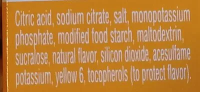 Ingredients Label for Gatorade Orange Zero Sugar Thirst Quencher Powder - Verified PROCEED WITH CAUTION