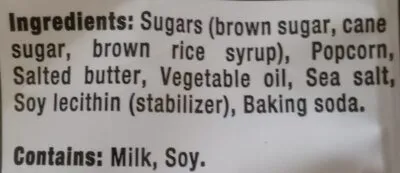 Ingredients Label for G.h. Cretors Caramel Popped Corn - Verified MANUFACTURER LABELED GLUTEN-FREE