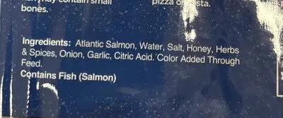 Ingredients Label for Honey Smoked Fish Co. Original Flavor Honey Smoked Salmon - Verified CERTIFIED SAFE