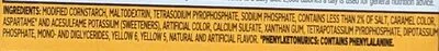 Ingredients Label for Jell-o Butterscotch Sugar Free Fat Free Instant Reduced Calorie Pudding & Pie Filling - Verified PROCEED WITH CAUTION