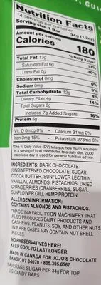 Ingredients Label for Jojos Jojo's Guilt Free Chocolate - Verified CERTIFIED SAFE