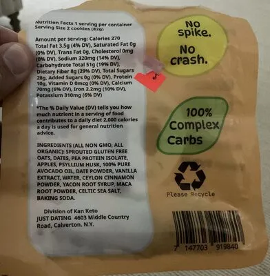 Ingredients Label for Just Dating Perfect Energy Apple - Verified CERTIFIED SAFE