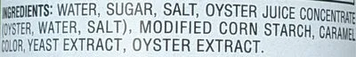 Ingredients Label for Kikkoman Oyster Flavored Sauce - Verified MANUFACTURER LABELED GLUTEN-FREE
