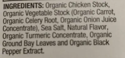 Ingredients Label for Kirkland Signature Caldo De Pollo Orgánico - Verified CERTIFIED SAFE