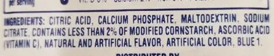 Ingredients Label for Kool-aid Blue Raspberry Lemonade Unsweetened Drink Mix - Verified PROCEED WITH CAUTION