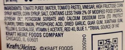Ingredients Label for Kraft Classic Catalina Fat Free Dressing - Verified PROCEED WITH CAUTION